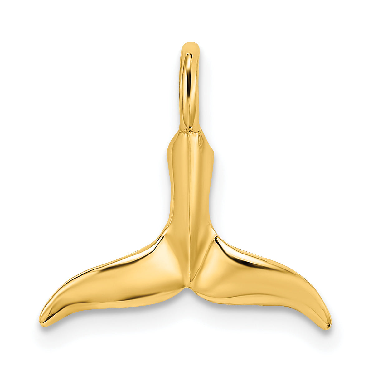 10K 3-D Polished Whale Tail Charm Main image
