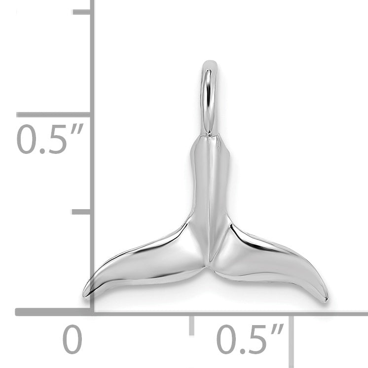 10K White Gold 3-D Polished Whale Tail Charm Secondary image