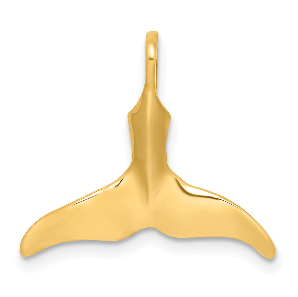 10K 3-D Polished Whale Tail Charm