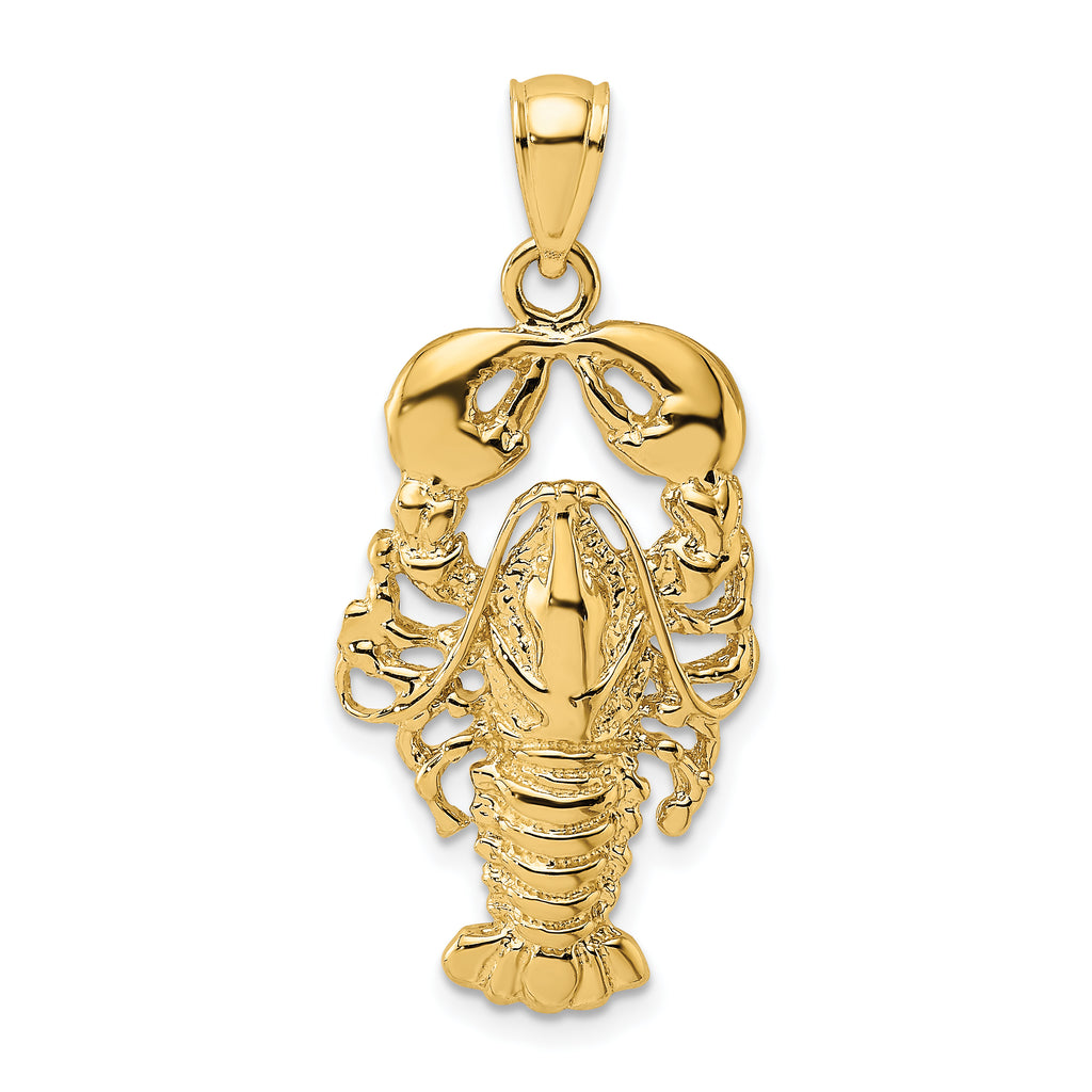 10K 2-D Textured Maine Lobster Charm