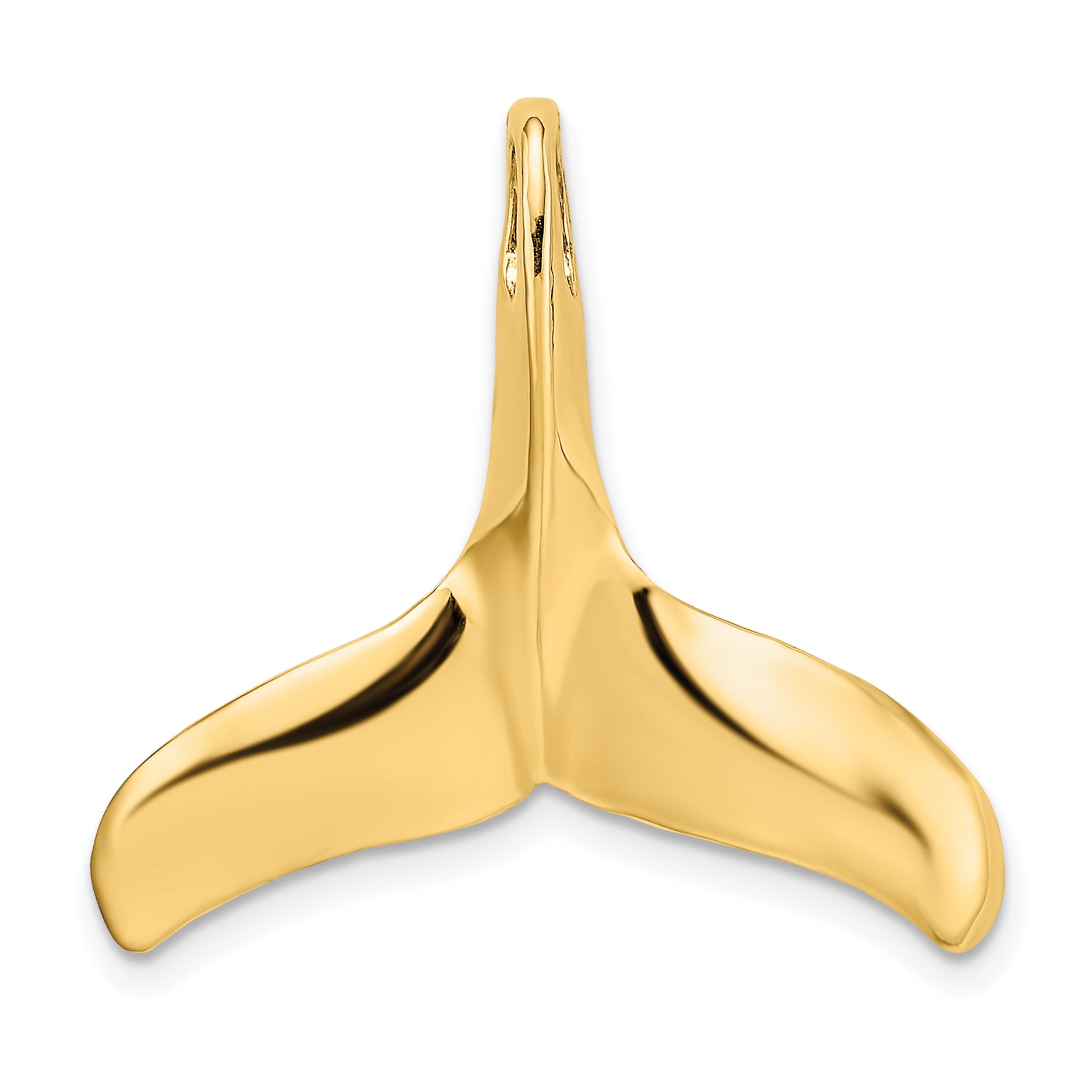 10K 3-D Polished/Textured Whale Tail Charm