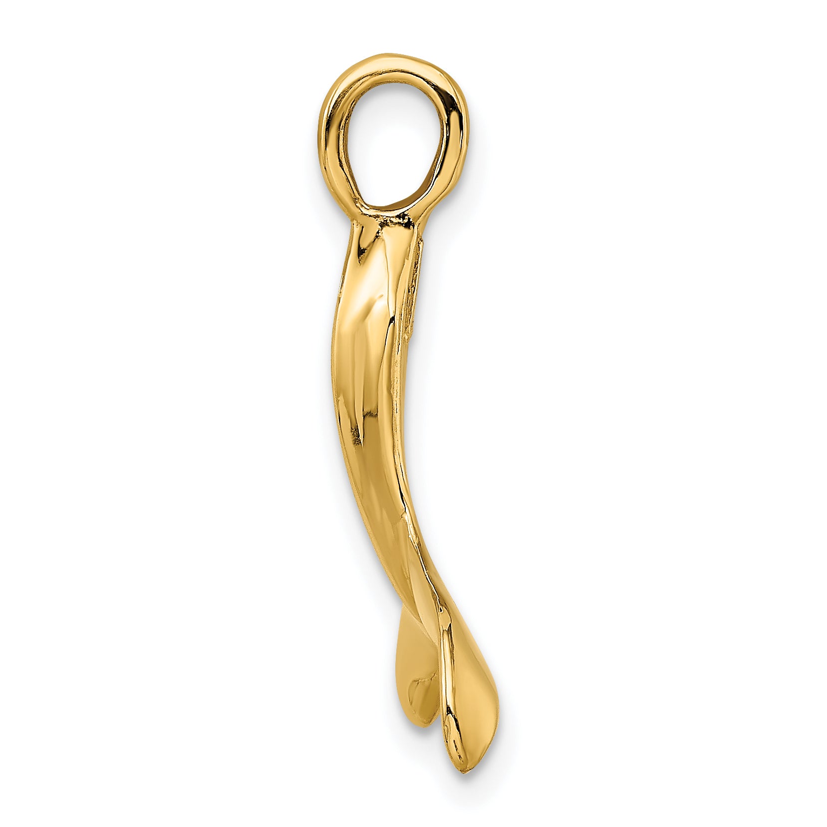 10K 3-D Polished Whale Tail Charm Secondary image
