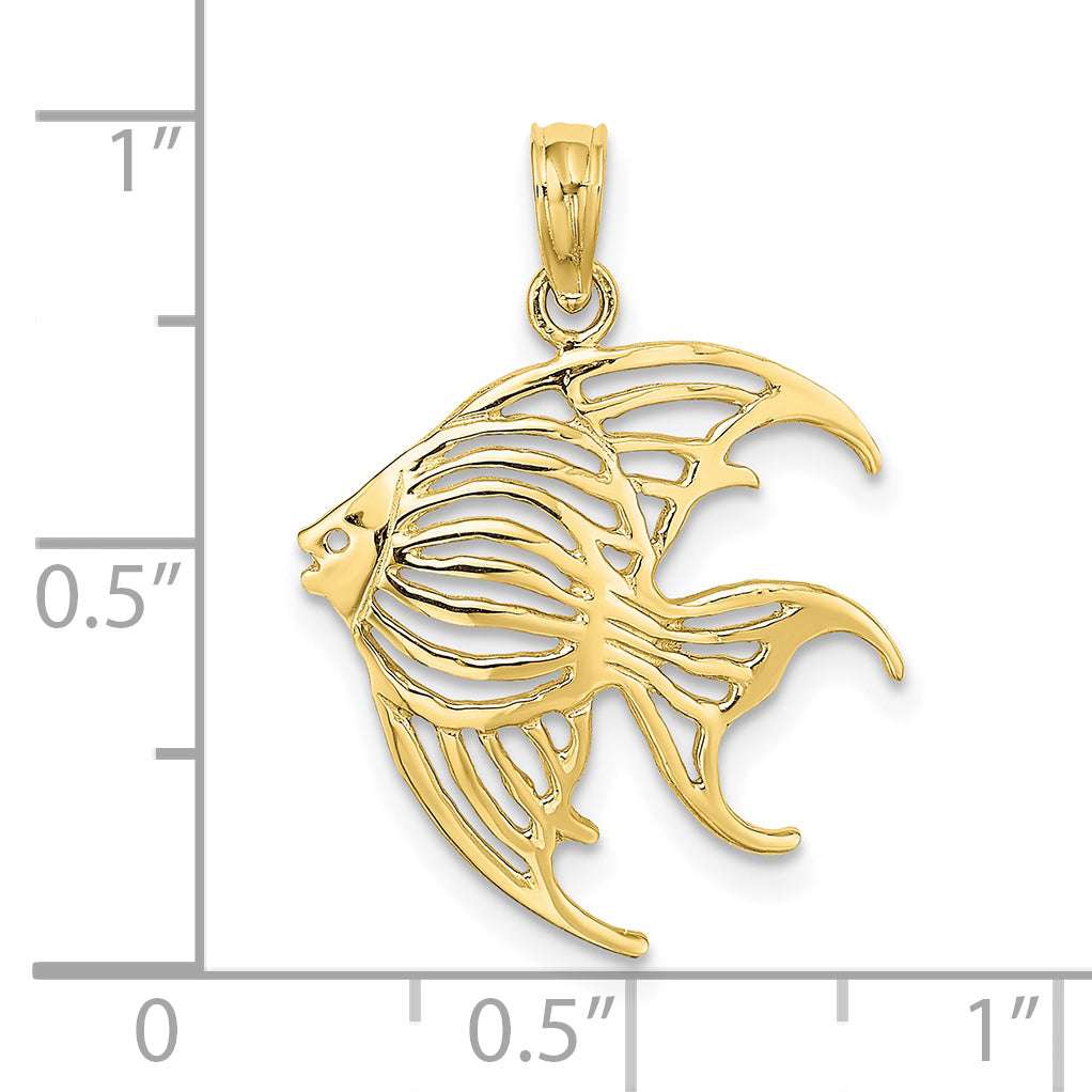 10K None Cut-Out Angelfish Charm - view 3