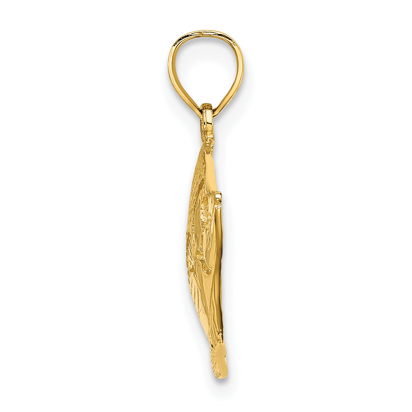 10K 2-D Polished Textured Fish Charm Secondary image