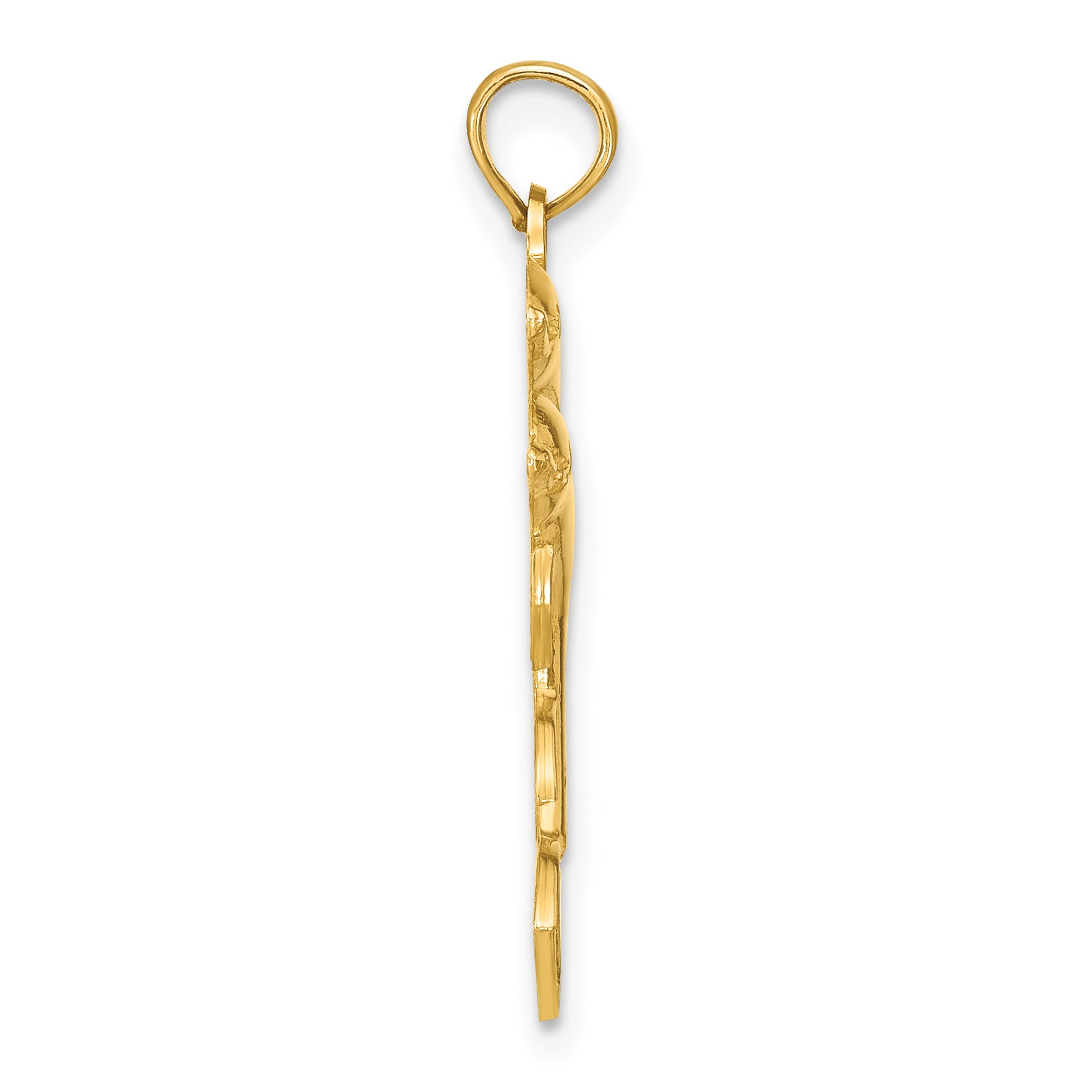10K 2-D Two Jumping Dolphins Charm Secondary image