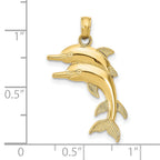 10K 2-D Two Jumping Dolphins Charm