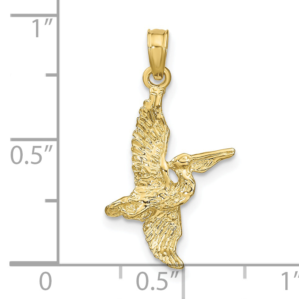 10K 3-D Pelican Flying Charm