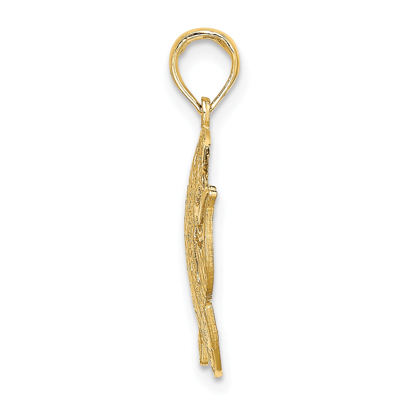 10K Polished Cut-Out Fish Charm Secondary image