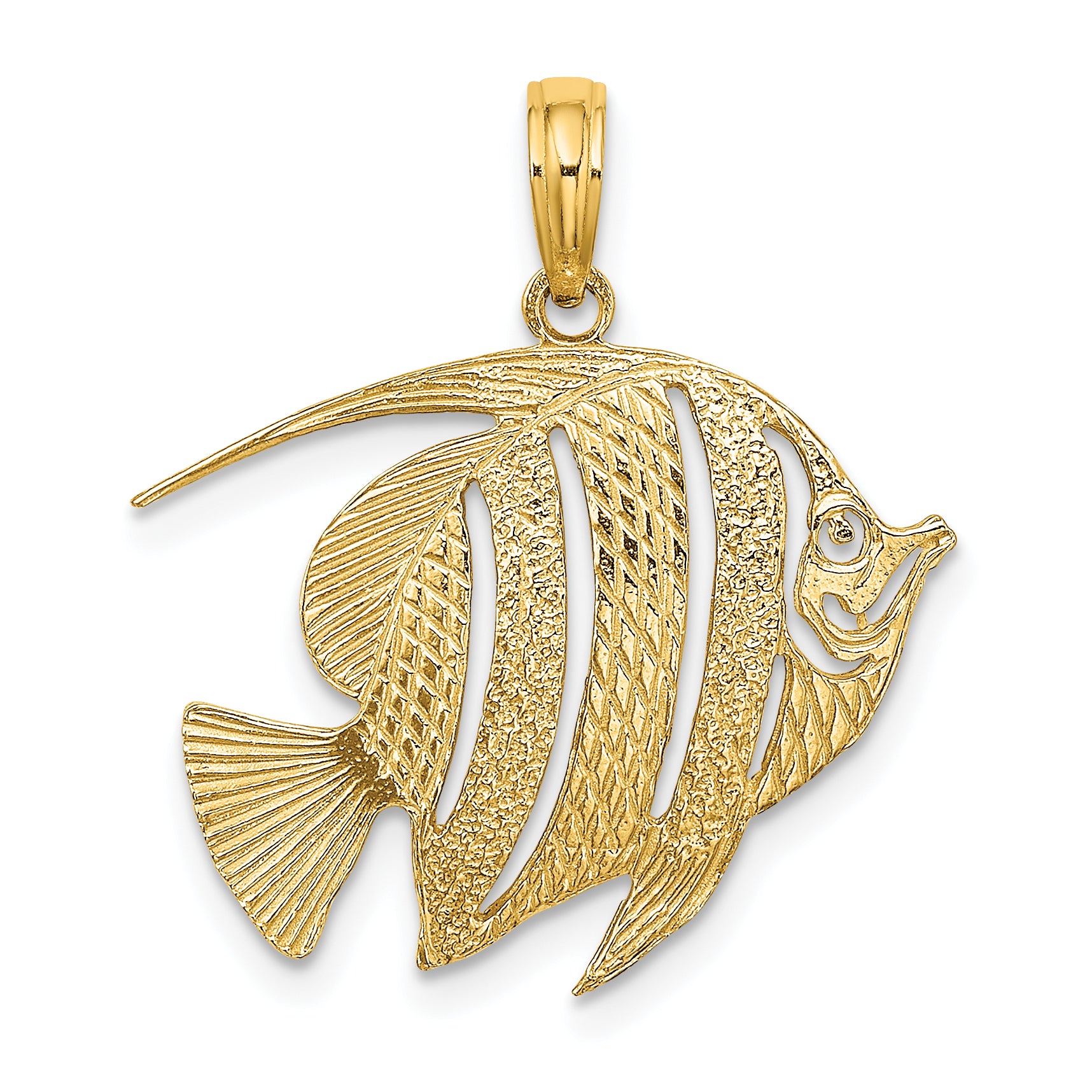 10K Polished Cut-Out Fish Charm Main image