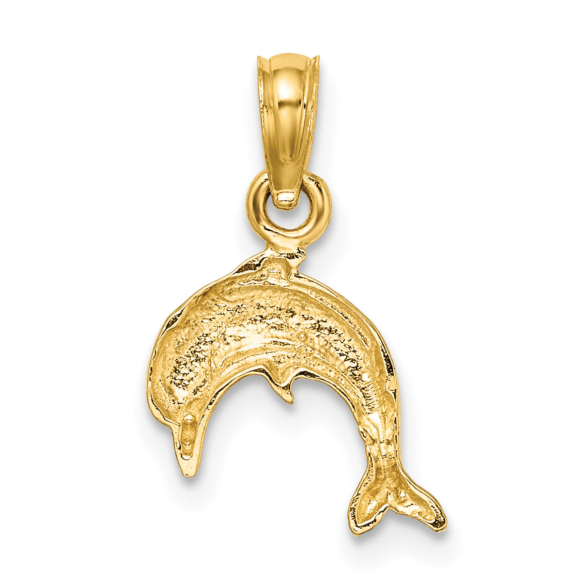 10K Textured Mini Dolphin Jumping Charm