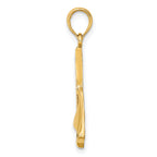 10K 2-D Polished Sailboat Charm
