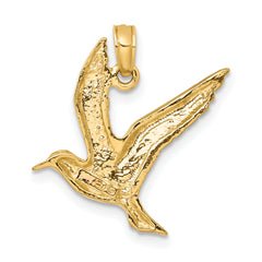 10K Polished and 2-D Seagull Flying Charm