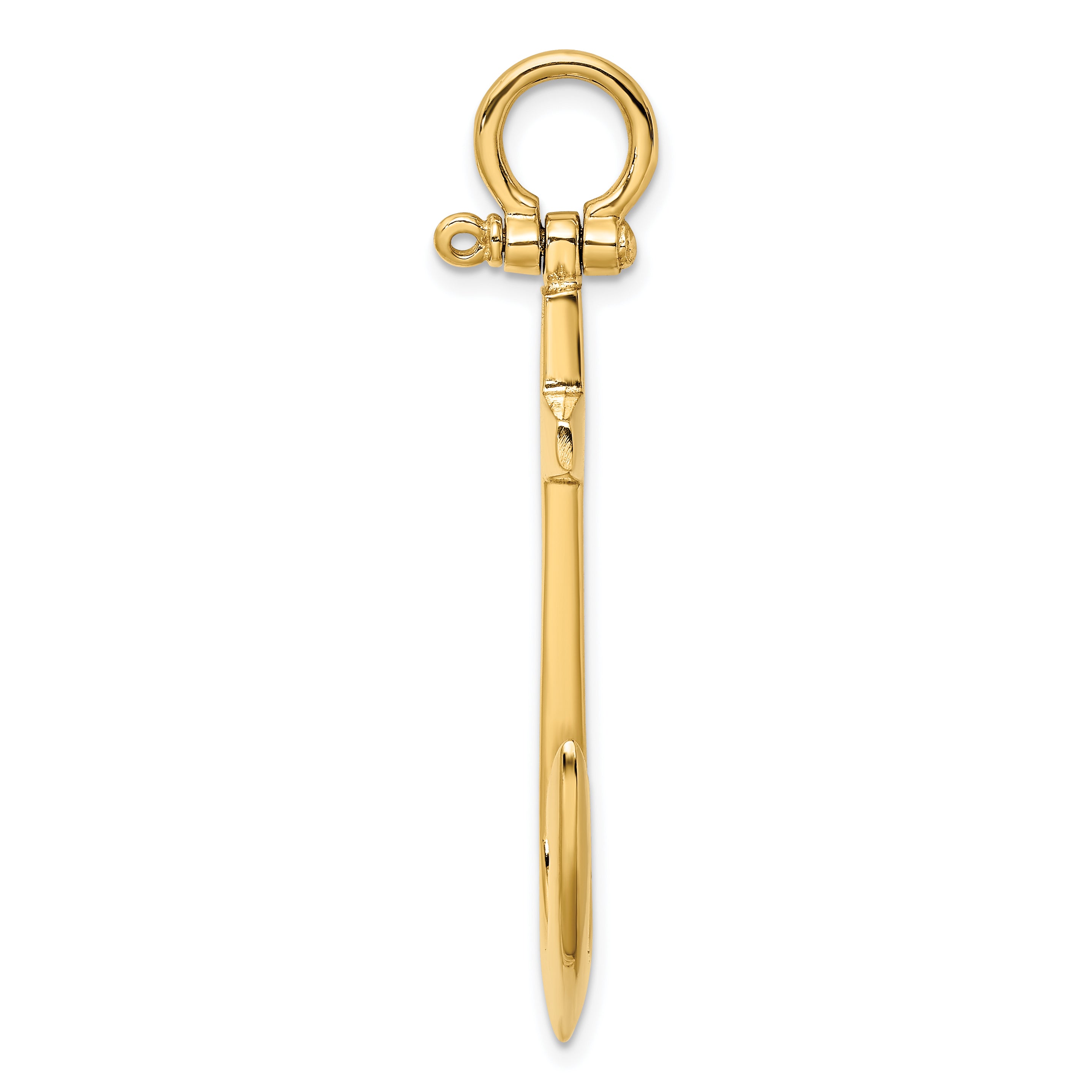 10K 3-D Polished Large Anchor Charm Secondary image