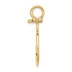 10K None 3-D Polished Anchor with Shackle Bail Charm - view 2