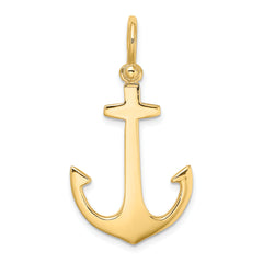 10K 3-D Polished Anchor Charm