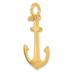 10K None 3-D Polished Anchor with Shackle Bail Charm - view 5