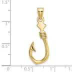 10K 3-D Large Fish Hook with Rope Charm