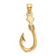 10K 3-D Large Fish Hook with Rope Charm