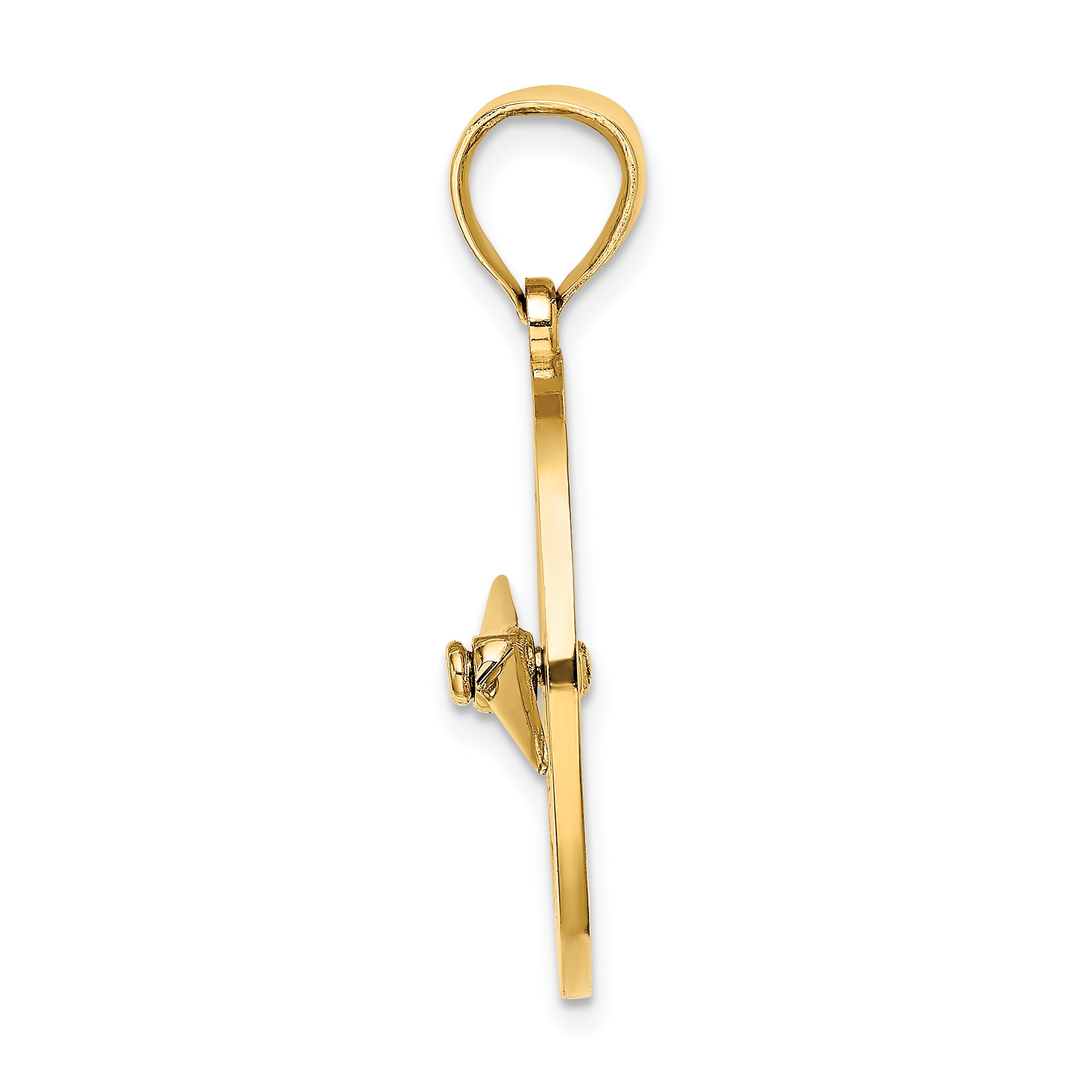 10K Nautical Compass W/Moveable Needle Charm Secondary image