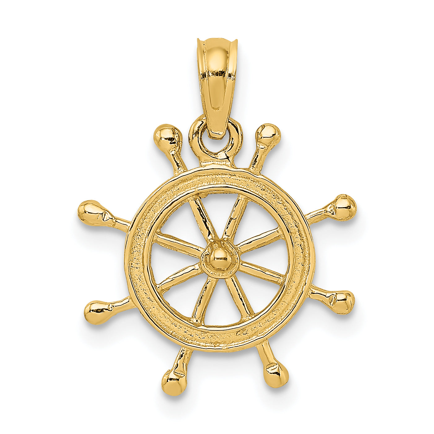10K 2-D Ship Wheel Charm Main image