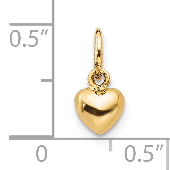 10K Polished 3-D Heart Charm Secondary image