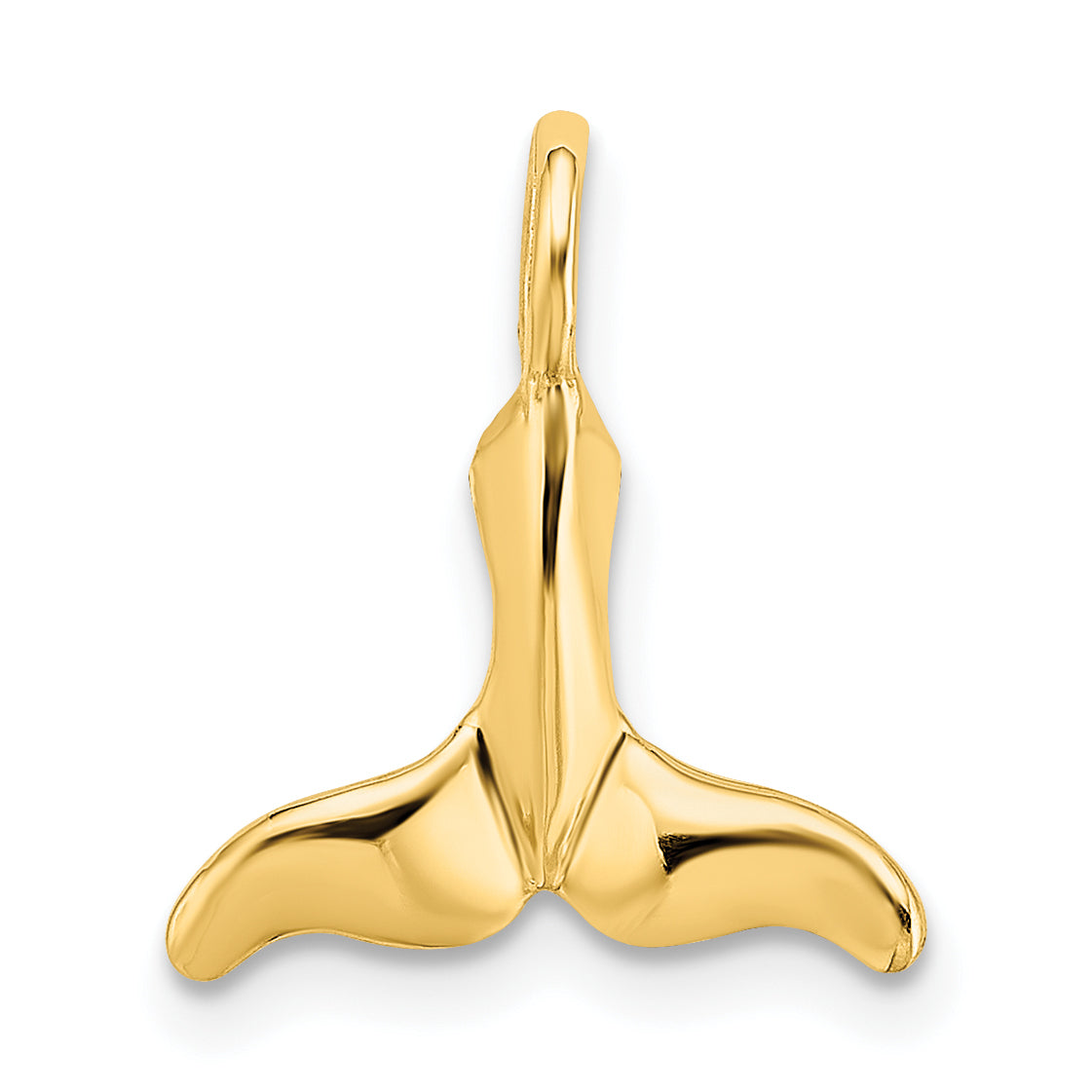 10K Polished Mini Whale Tail Charm Main image