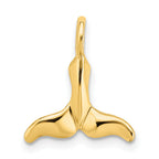10K Polished Mini Whale Tail Charm