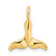 10K Polished Mini Whale Tail Charm
