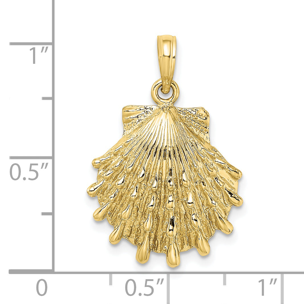 10K Lions Paw Shell Charm