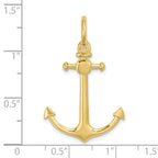 10K 3-D Small Anchor w/ Shackle Bail Charm