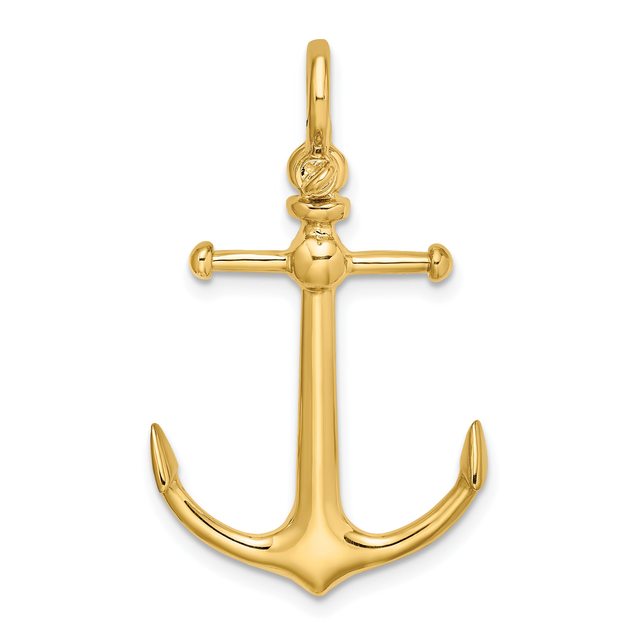 10K 3-D Anchor w/ Shackle Bail Charm Main image