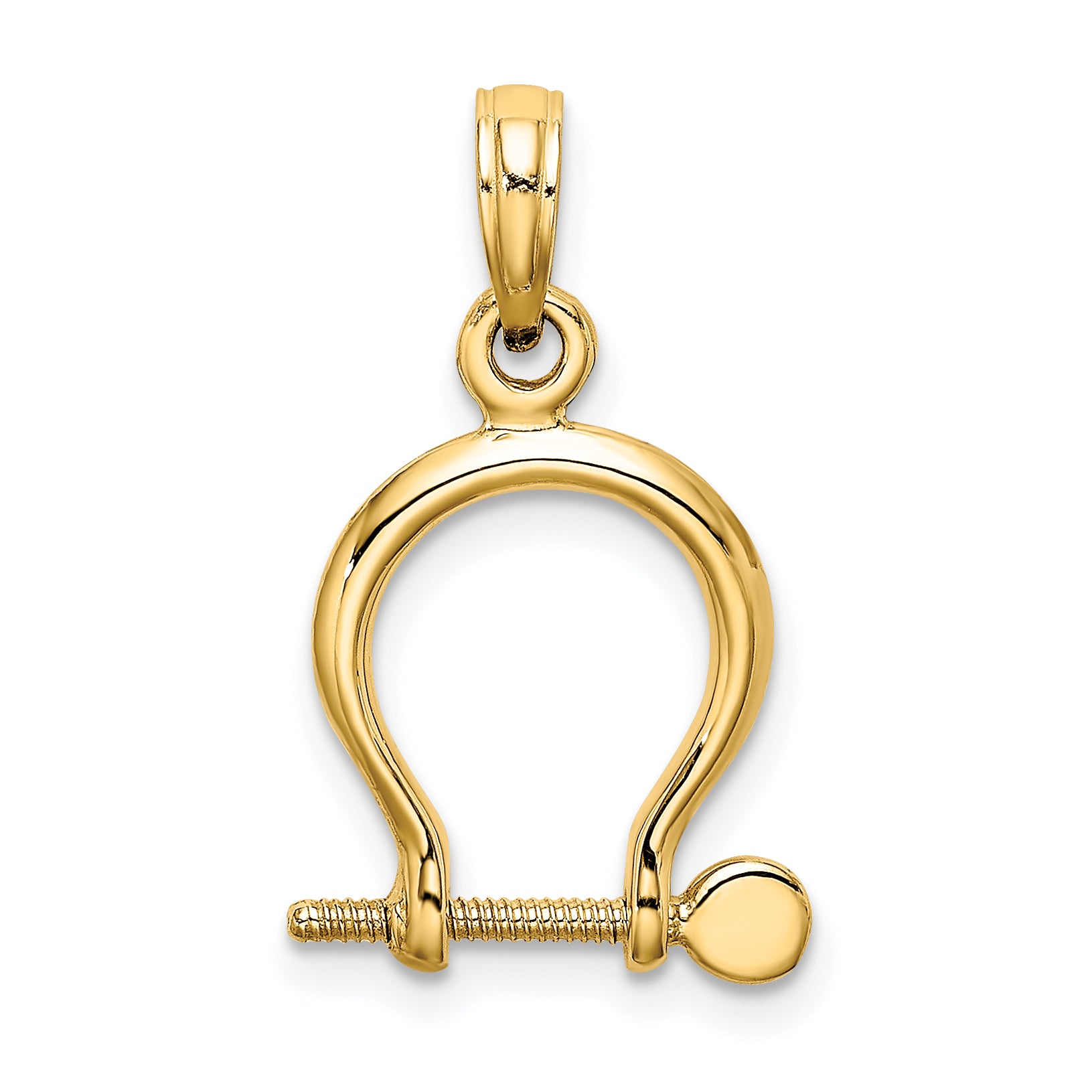 10K None 3-D Small Shackle Link Screw Charm - view 4