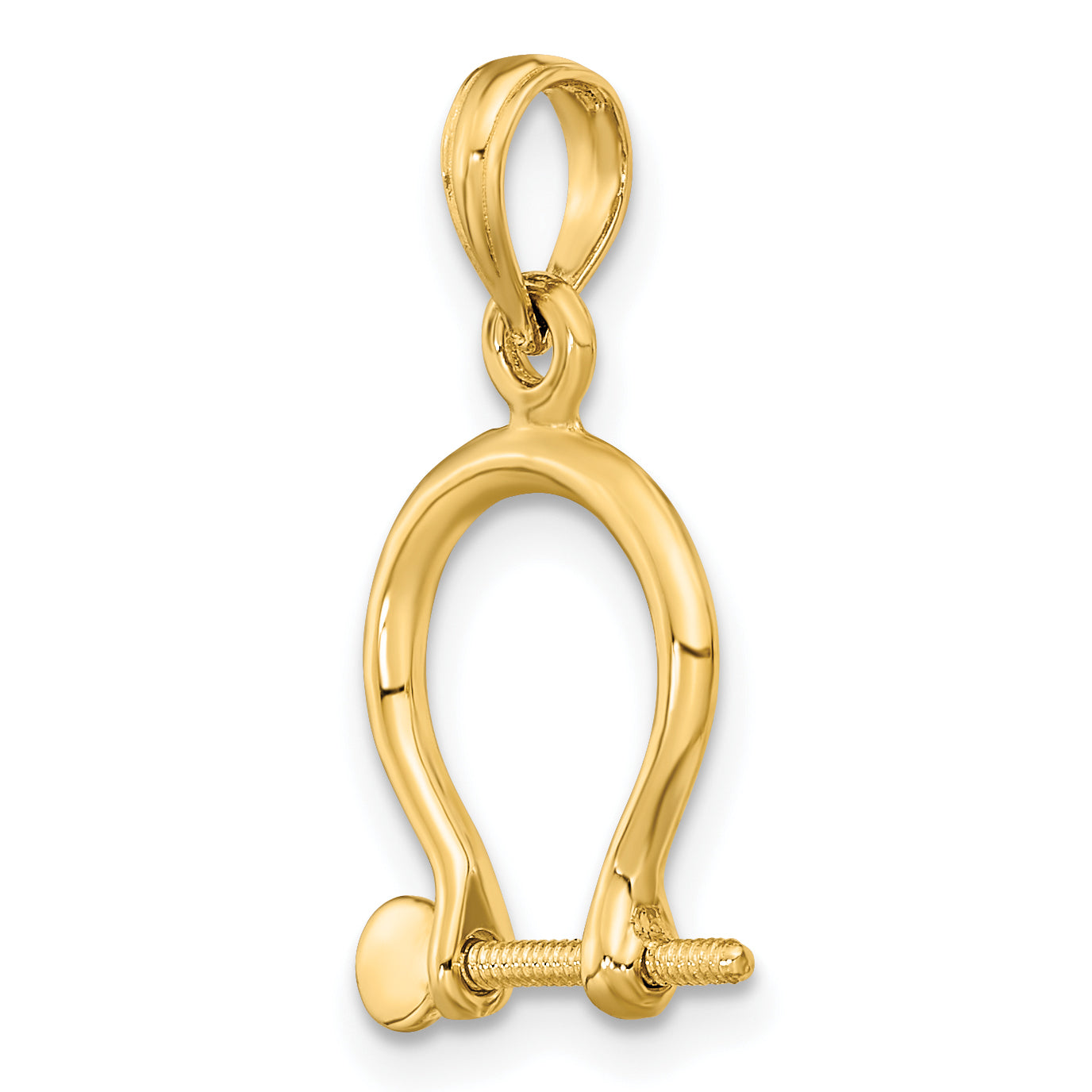 10K None 3-D Small Shackle Link Screw Charm - view 5