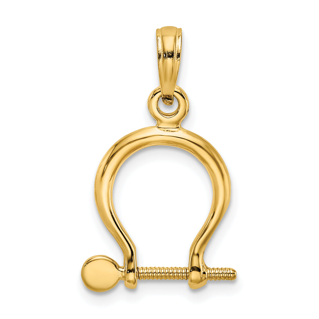 10K None 3-D Small Shackle Link Screw Charm