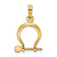 10K None 3-D Small Shackle Link Screw Charm