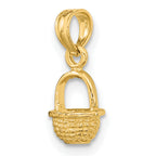 10K 3-D Mini Basket Charm