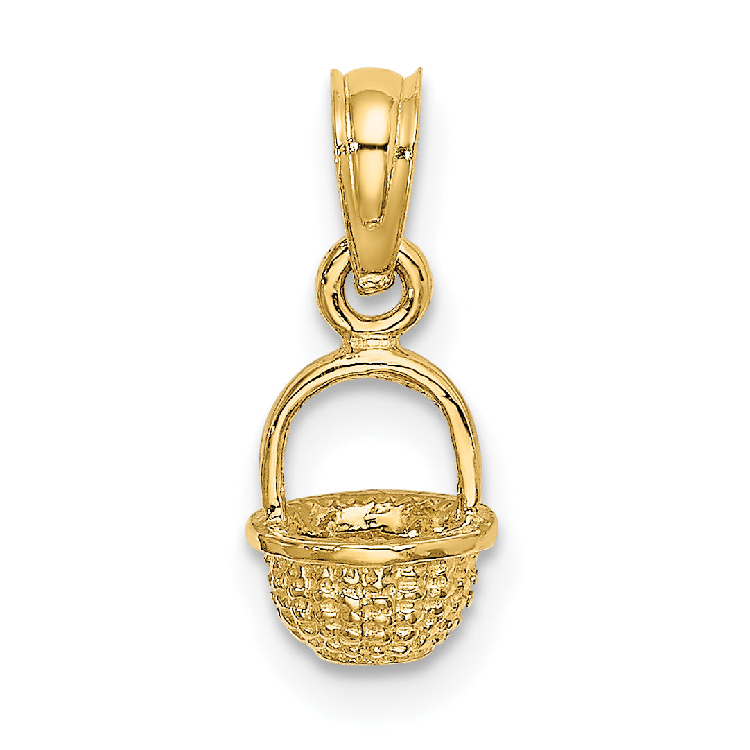 10K 3-D Mini Basket Charm Main image
