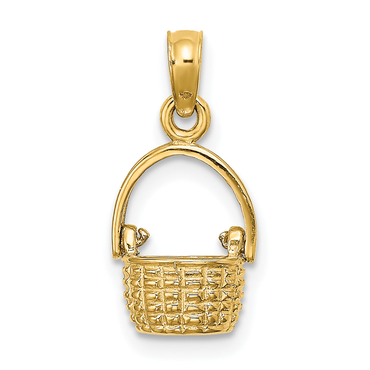 10K 3-D Moveable Handle Basket Charm Main image