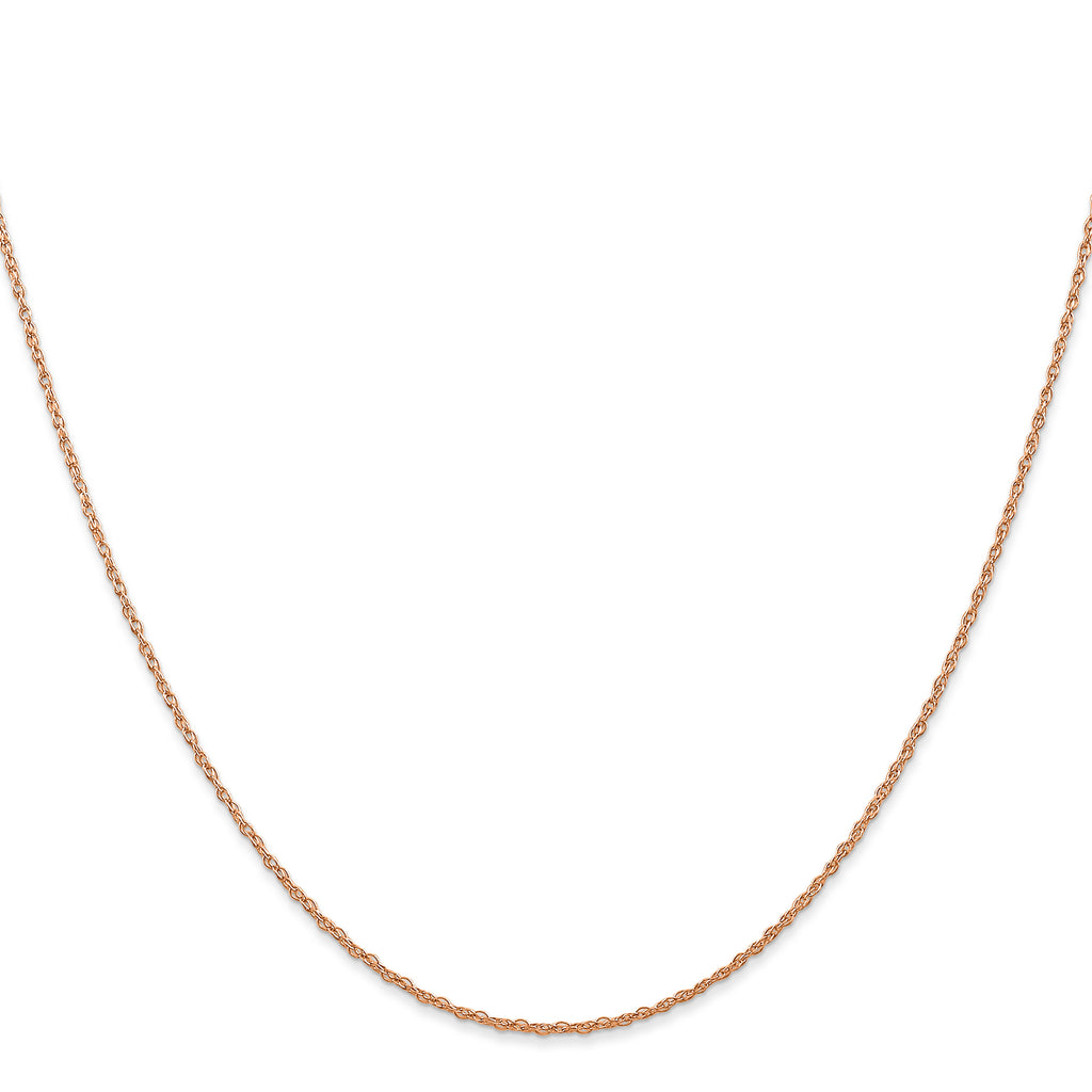 10K Rose Gold 0.7mm Rope Chain Necklace - view 2