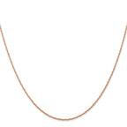 10K Rose Gold 0.7mm Rope Chain Necklace - view 2