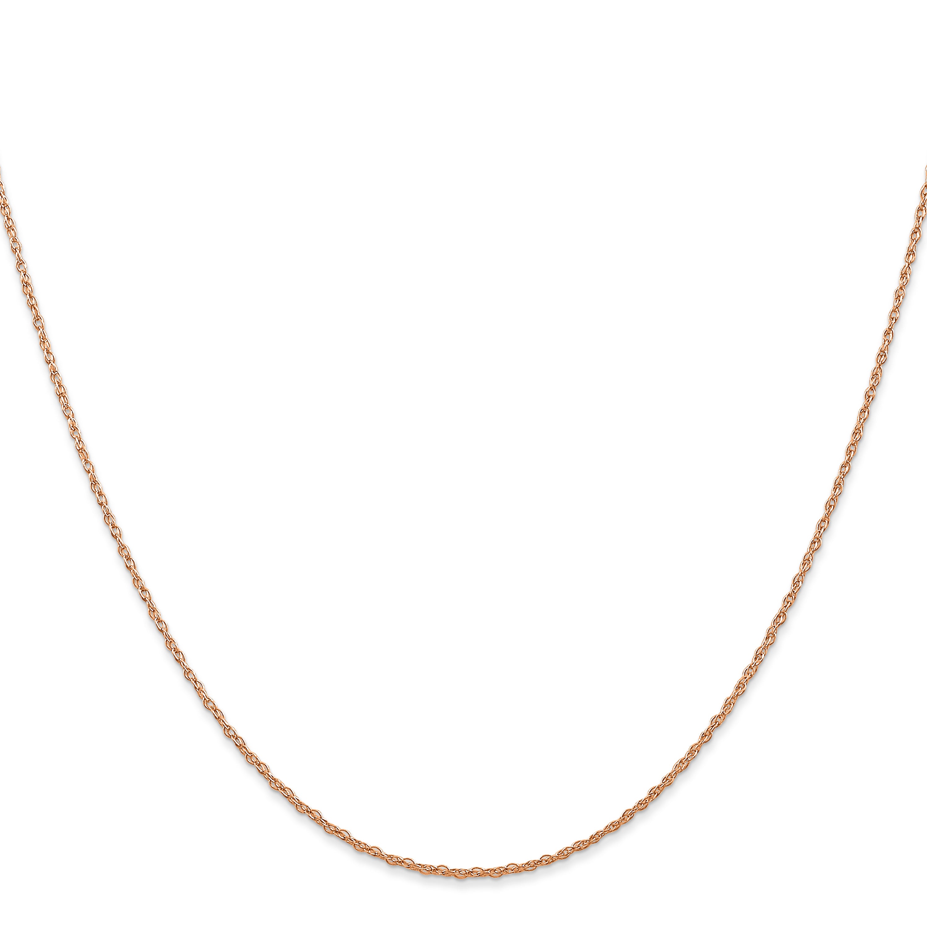 10K Rose Gold 0.7mm Rope Chain Necklace - view 2