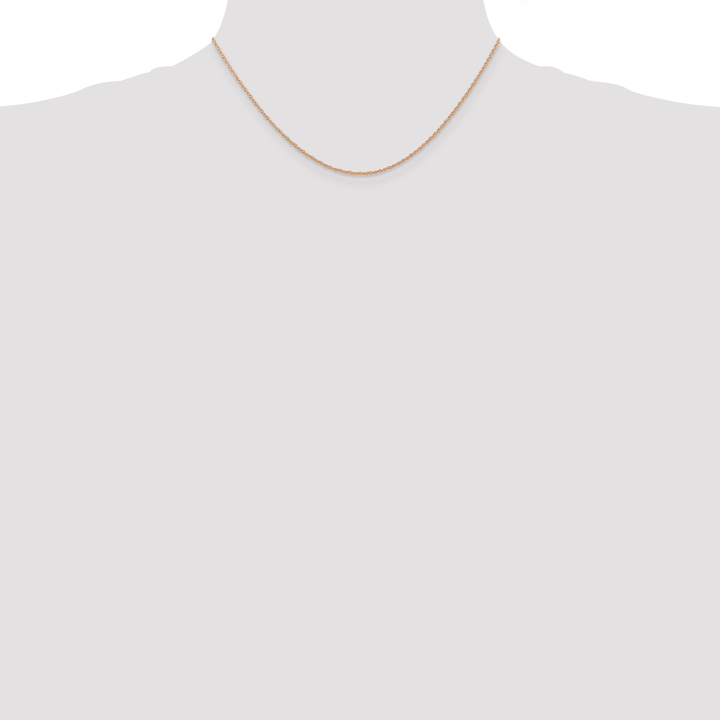 10K Rose Gold 0.7mm Rope Chain Necklace - view 4