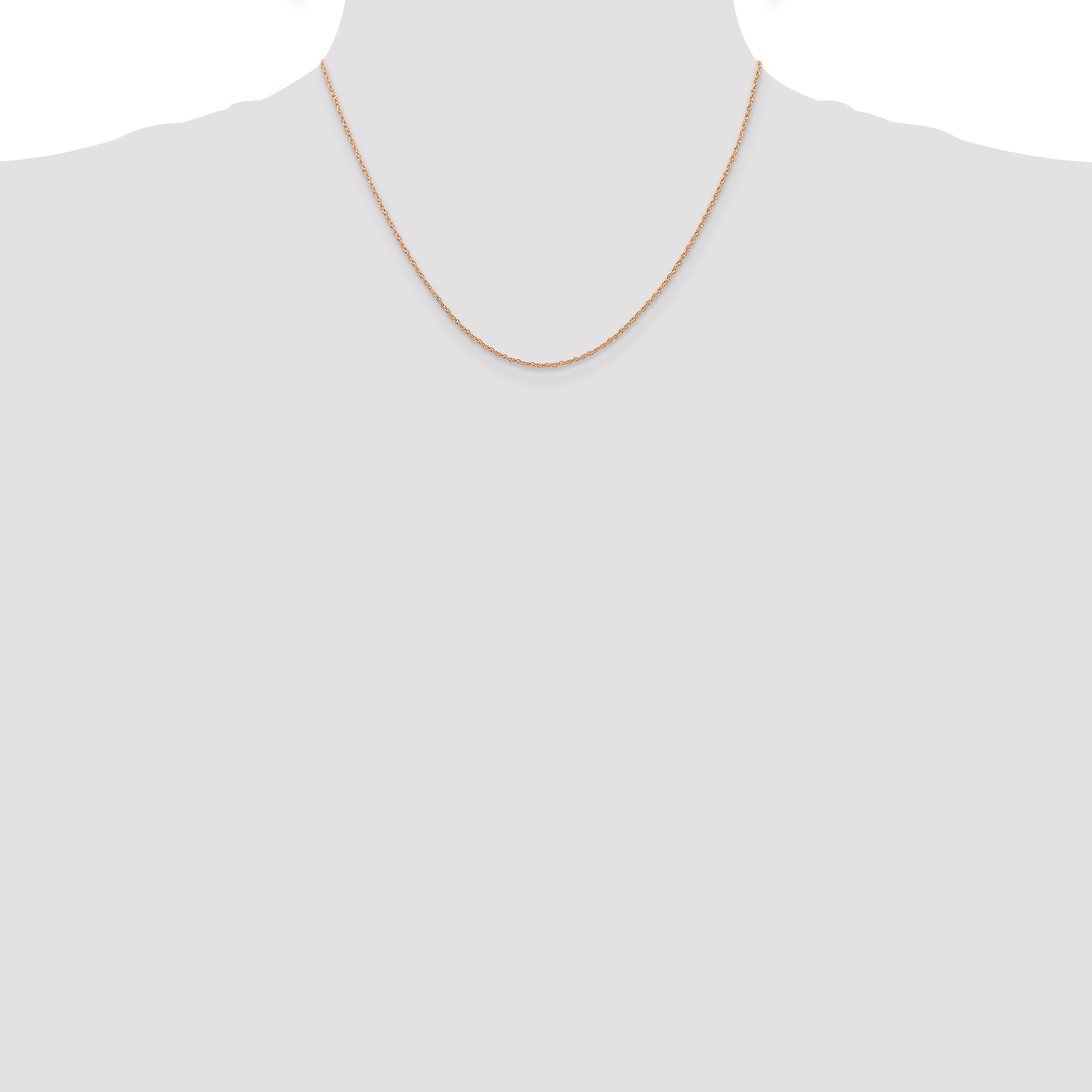 10K Rose Gold 0.7mm Rope Chain Necklace - view 4