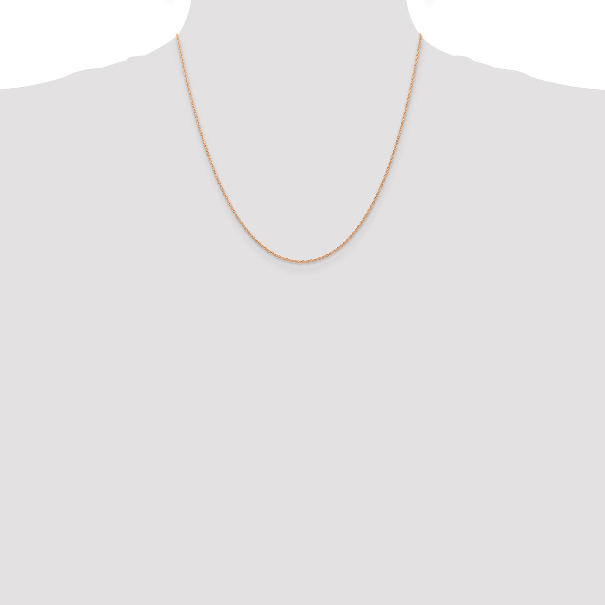 Rope Chain Necklace in 10K Rose Gold, 0.7mm, 16–24 Inch - Sophia Jewelers