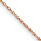 10K Rose Gold 0.7mm Rope Chain Necklace - 24 in