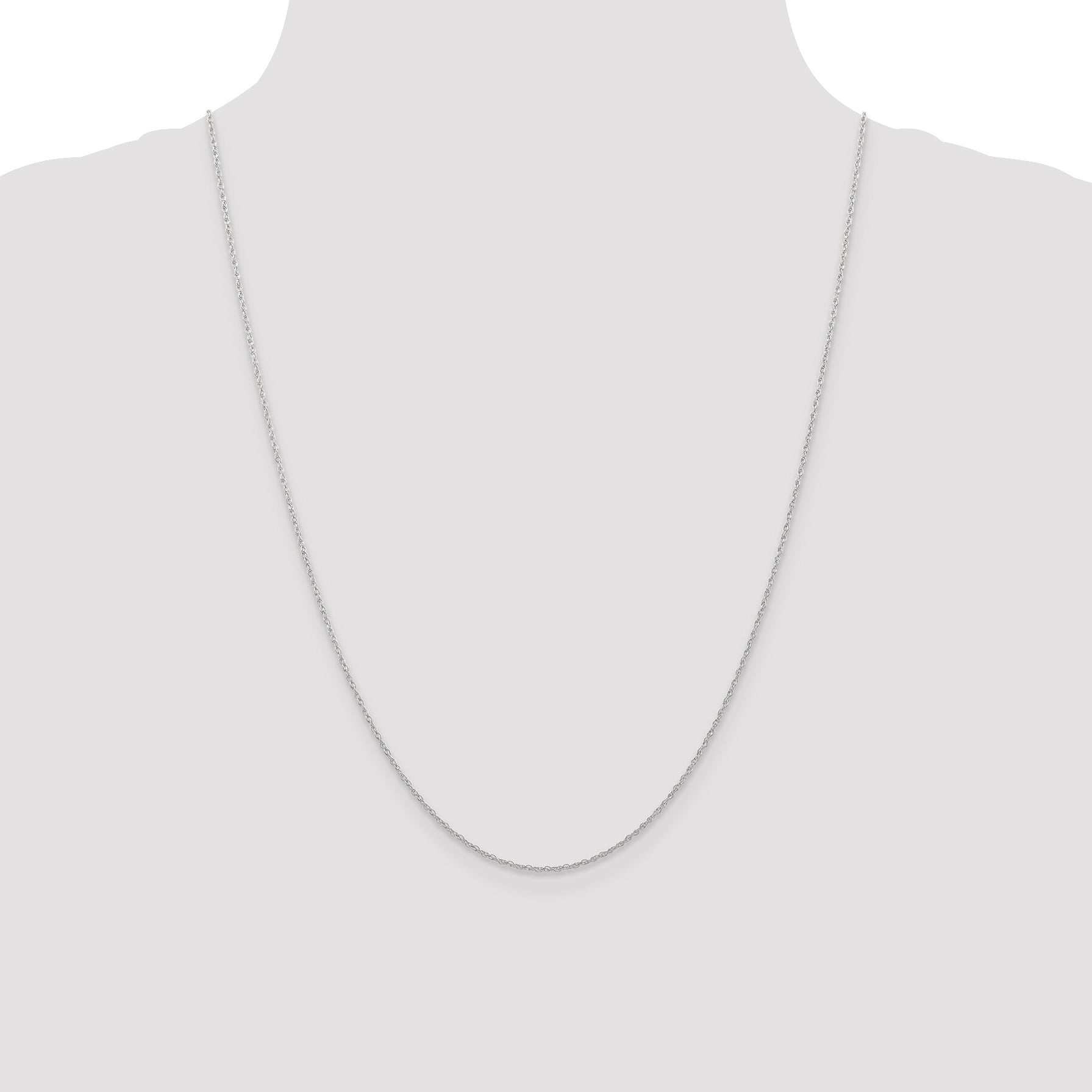 10K White Gold 0.7mm Rope Chain Necklace - view 4