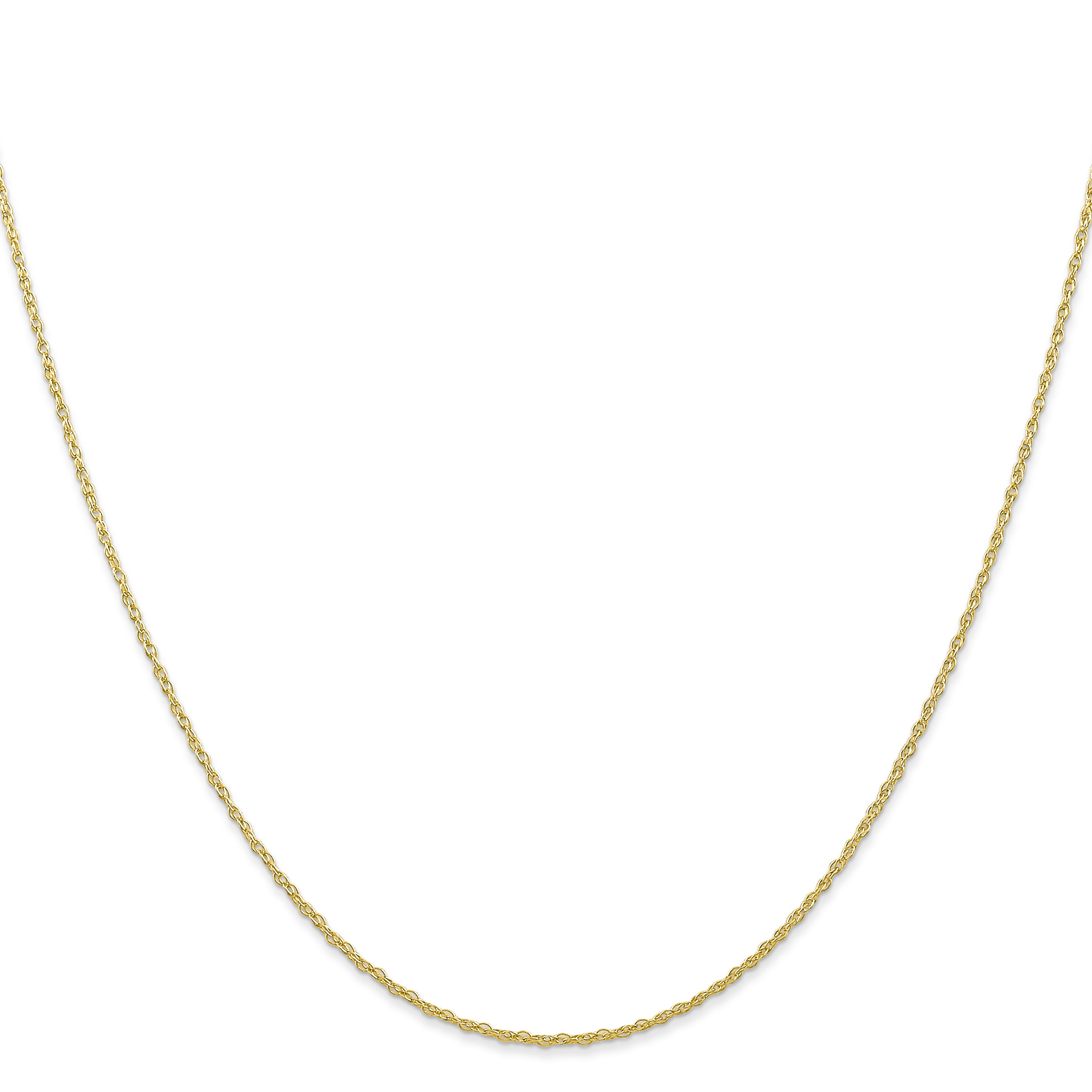 Rope Chain Necklace in 10K Yellow Gold, 0.7mm Secondary image