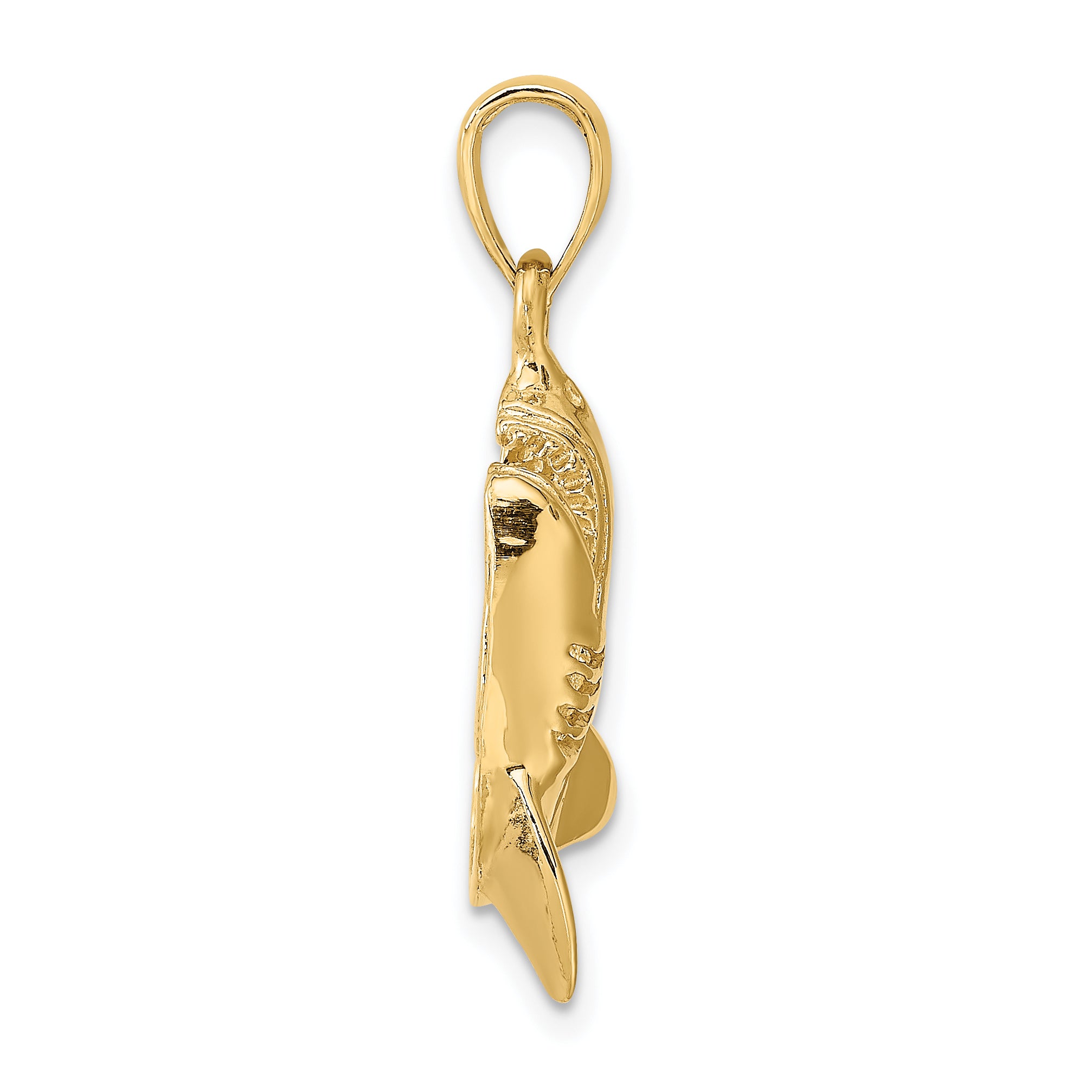 10K 2-D Polished Shark Charm Secondary image