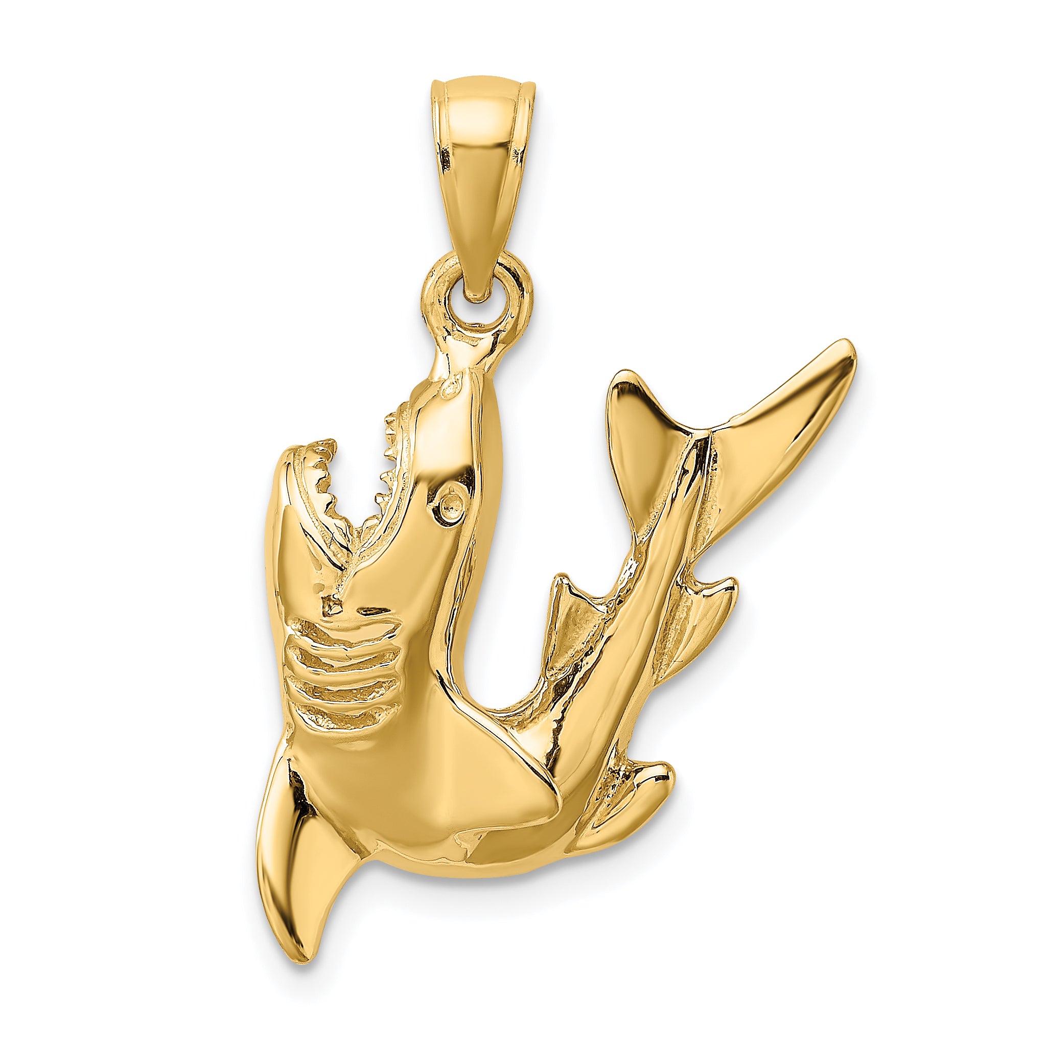 10K 2-D Polished Shark Charm Main image