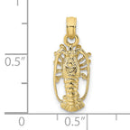 10K Florida Lobster with Out Claws Charm